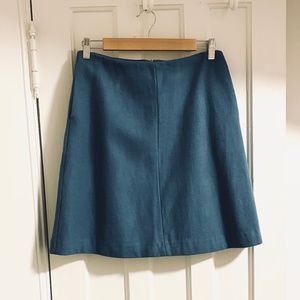 NWOT Boden Sky Blue A-Line Wool Skirt with Pockets (US6)